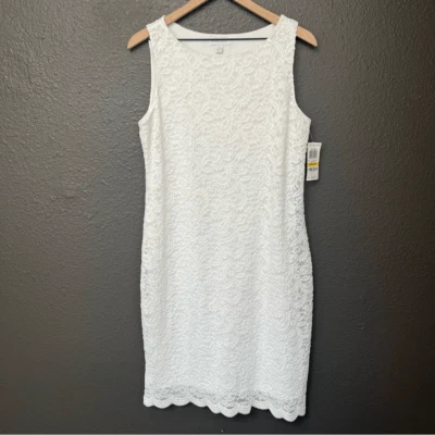 Charter Club Palm Beach Bright White Lace Dress - Image 1 of 4