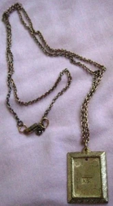 Vintage ASI Gold Plated photo Frame 1 1/2 X 1" on Gold Tone chain Necklace 18" - Picture 1 of 4