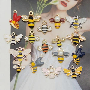 15 Stck. Emaille 15-25mm Bunt Gemischt Honigbiene Bienen Anhänger Charms Zum Selbermachen Fundstücke - Bild 1 von 5