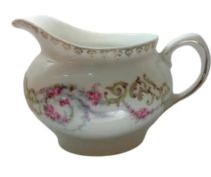 Z S & Co Zeh Scherzer Creamer Empire Pink Roses Garland Bavaria c1880-1918 - Picture 1 of 5