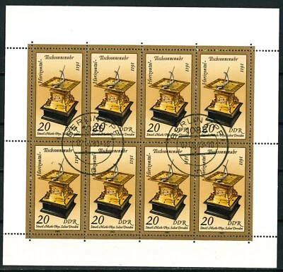 GERMANY DDR OLD STAMPS 1983 Block - Sand and Sun Clocks - USED/CTO - Image 1 of 2