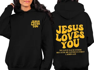 Jesus Loves You Hoodie, Christian Hoodie, Christian Sweatshirt, Jesus Hoodie, Tr - Picture 1 of 1