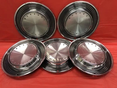 Vintage Set Of 5 1970–71 Mercury 14" Hubcaps Montego Marquis Good Condition - Изображение 1 из 2