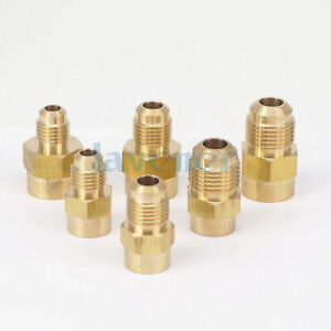 2pcs Fit 1/4" 5/16" 3/8" Tube ODx 1/8" 1/4" NPT Female Brass SAE Flare Connector