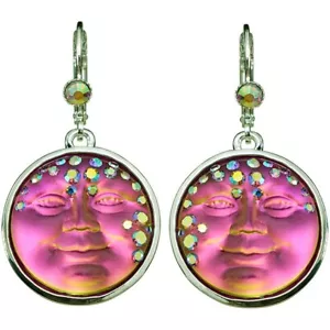 Pendientes Kirks Folly Goddess Mystic Seaview Moon 18 mm con cierre de palanca ST Mystic Iridis - Imagen 1 de 3