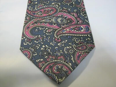 Corbata de seda Claybrooke azul rosa gris 55 x 3,5 15505 Foto 1 de 3