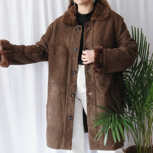 DIOR Cappotto vintage in camoscio marrone scuro XL