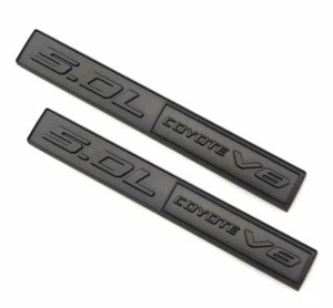 2pcs 5.0L Coyote V8 Emblems 3D Trim Fender Hook Trunk Badge Decals Sticker Black - Picture 1 of 4