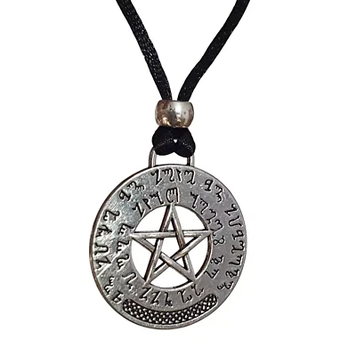 Collar Colgante Pentáculo Tebano Prosperidad Amuleto Wicca Pagano Joyería con Cordón Foto 1 de 4