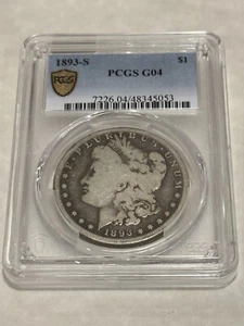 1893-S PCGS G04 G4 Morgan Silver Dollar $1 (Gold Shield Label) - Picture 1 of 2