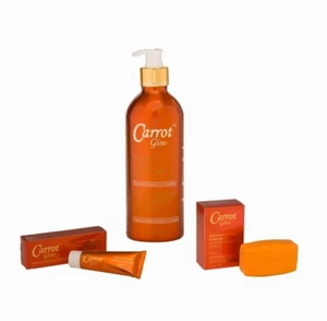 Carrot Glow Original Intense Toning Beauty Set Of 3 Lotion, Cream & Soap, - Picture 1 of 4