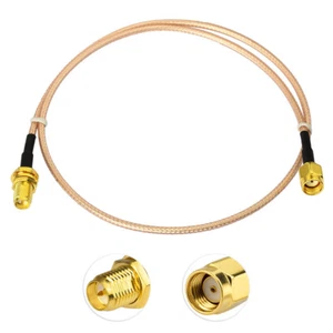 5x RP SMA Female(male pin) to Male (female pin) Connector Pigtail Cable RG316 1m - Zdjęcie 1 z 5