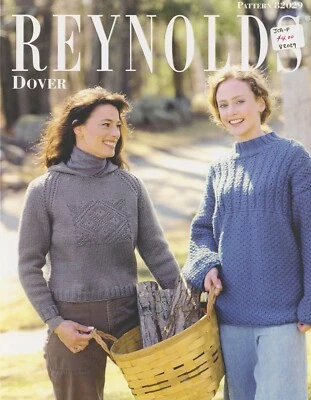 Reynolds Knitting Pattern 82029 Dover Guernsey Sweater & Hoodie - Image 1 of 4