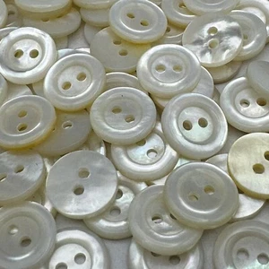 White/Rainbow/Iridescent/Multicolor Shell Shirt/Blouse Button 13mm 1/2" 2hole - Picture 1 of 3