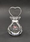Vintage Orrefors Sweden Crystal Glass Perfume Bottle with Heart Stopper Signed