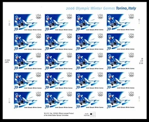 EE. UU. #3995 OLÍMPICOS JUEGOS DE INVIERNO 2006 PANEL DE 20 OGNH - EN MUY BUEN ESTADO - CV $22,50 (E#742) - Imagen 1 de 1
