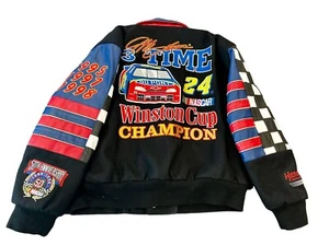 CHAQUETA JEFF GORDON 50th 3- TIME 1998 WINSTON CUP CHAMPION MANGA CUERO USADA EN EXCELENTE ESTADO - Imagen 1 de 8