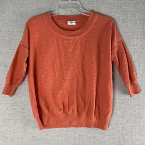 Wallace Sweater Womens XS Orange 3/4 Sleeve Knit Pullover Cotton Wool Ladies - Picture 1 of 6