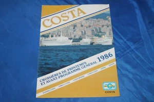 Costa Line / Linea C brochure 1986 programme with nice Genoa view with ships - Picture 1 of 4
