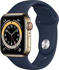 Apple Watch Series 6 GPS+Cellular LTE 40mm Edelstahlgehäuse Gold Dunkelmarine 