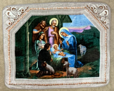 Nativity Scene Blanket Soft Throw 50 X 62” NorthWest Company Holiday - Image 1 of 4
