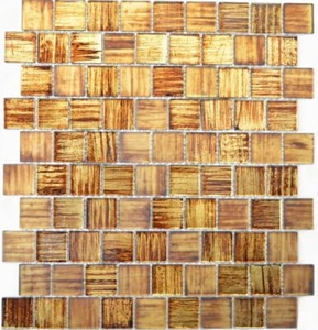 Mosaico de vidrio marrón claro mate esmerilado vidrio esmerilado baño WC 68-CF45_f | 10 arcos de mosaico - Imagen 1 de 8
