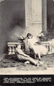 Postcard: Miss Millionbucks Breaking Engagement, Romance, DB Posted 1912 - Picture 1 of 2