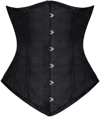 Corsage Taillen Gothic Korsett Schnür Satin schwarz Oktoberfest 38 40 XL XXL NEU - Bild 1 von 4