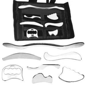 Herramientas de masaje Graston de acero inoxidable 2/4/7 piezas Gua Sha fascia fisioterapia - Imagen 1 de 27