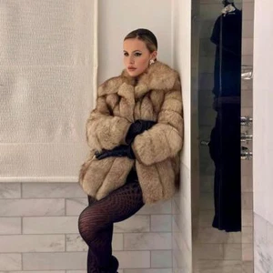 Winter Damen Luxus Echt Fuchspelz Revers Dashing Mantel Warm Dick Mode Oberbekleidung - Bild 1 von 3