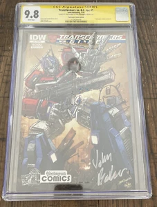 IDW Transformers VS G.I. Joe #1 CGC 9.8 Signature Series John Barber / Livio - Picture 1 of 11