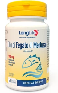 ® Olio Di Fegato Di Merluzzo 500 Mg | Ricco Di Omega 3 | Titolato in EPA, DHA, V - Foto 1 di 12