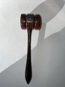 Vintage Cherry Wooden Gavel Judge Auctioneer Mallet 8" W/Engraved Incscription - Picture 1 of 6