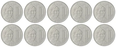 Philippines 1 Piso, 2017-2019, KM #300, Mint X 10 PCS - Image 1 of 4