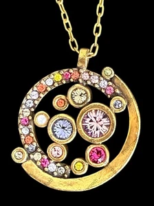 NEU Signierte Patricia Locke Gold/Prosecco GARBO Kristall Halskette USA Neu mit Etikett 2019 - Bild 1 von 6