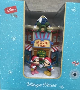 Disney Village Movie Time Christmas House With Lights Mickey + Minnie Mouse. - Picture 1 of 3