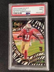  2020 Panini Select Field Level Die-Cut ZEBRA #366 Brandon Aiyuk RC 49ers 🔥  - Picture 1 of 4