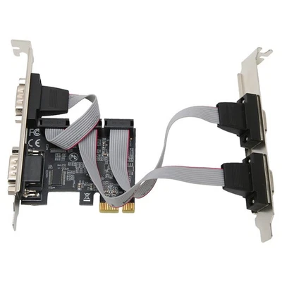 PCIE Expansion Card PCI Express X1 To Interface 4 RS232 Serial Ports Wide Applic - Image 1 of 4