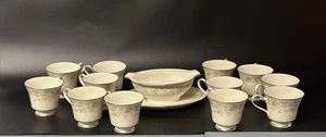 Noritake Blossom Time 7150 Ivory China Tea Set w/ Gravy Boat & Cups - Vintage - Picture 1 of 5