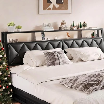 Cabecero Queen Only, Cabecero para Cama Queen Size con Almacenamiento, Hea Tapizado Foto 1 de 4