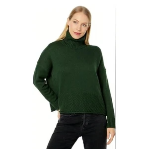 Suéter Madewell Para Mujer XXS Verde Punto Córcega Mezcla Lana Merino Cuello Alto  - Imagen 1 de 9