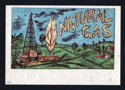 Etiqueta de cigarro de muestra de gas natural original antiguo EX RARO - POZOS DE GAS EN EL CAMPO Foto 1 de 3