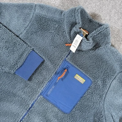 LL Bean Jacket Mens 3XL Blue Beans Sherpa Fleece Outdoor Hiking High Pile New - Image 1 of 4