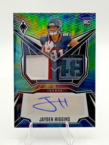2025 Phoenix FOTL Jayden Higgins Dual Patch Rookie Auto Color Burst /25 Texans - Bild 1 von 2