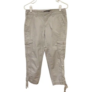 Eddie Bauer Women's Tan Ruched Cargo Capri Pants Size 2 Lightweight Casual - Picture 1 of 3