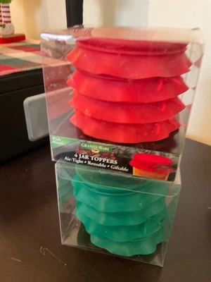 Granite Ware Jar Toppers STANDARD Canning 4 in Box Reusable Air-Tight RED GREEN - Image 1 of 2