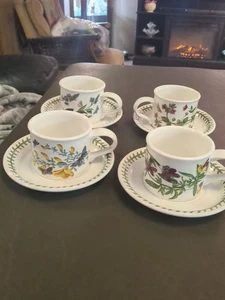 Portmeirion Botanic Garden Large 3in Set of 4 Drum Breakfast Cup & Saucer Set - Picture 1 of 10