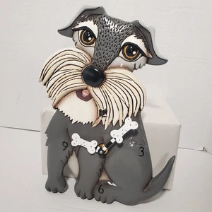 Allen Designs Schnauzer Dog Wall Clock with Bones – Decorative Collectible - Picture 1 of 14