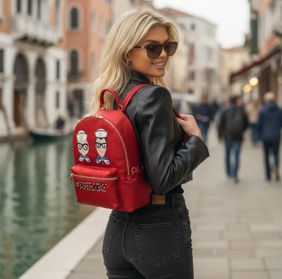 NWT $1673 Leather -Nylon Dolce & Gabbana Vulcano Women’s  Backpack - Image 1 of 4