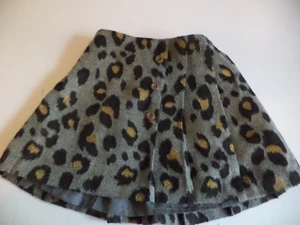 next grey & leopard print girl's brushed wool flared skirt age 4-5 years - Picture 1 of 5